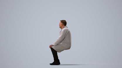 3D scanned man medical, photorealistic archviz people for Enscape and SketchUp, three-quarter view render
