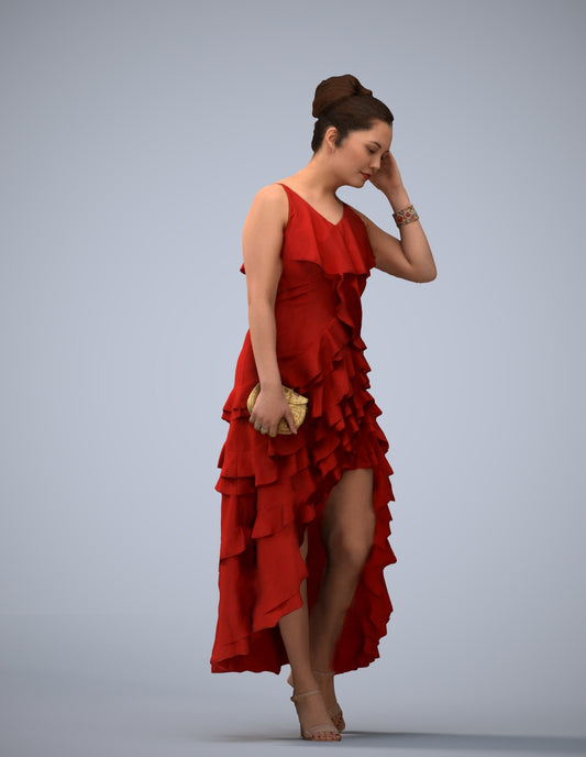 3D scanned woman formalaffairs formal, photorealistic archviz people for Enscape and SketchUp