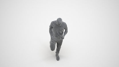 realistic 3D people man casual standing, render-ready for V-Ray and Corona, FBX OBJ, wireframe three-quarter view