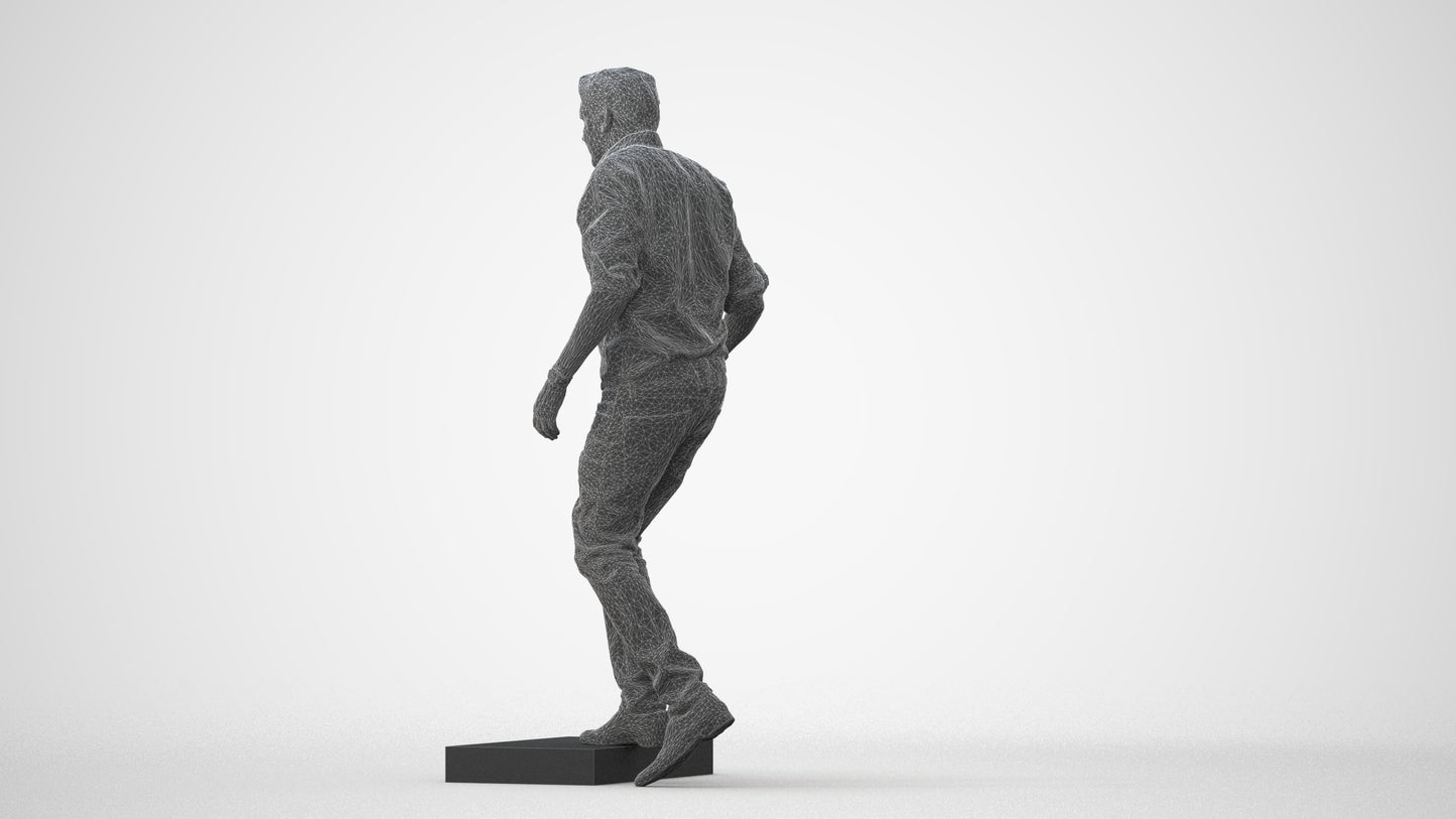 realistic 3D human man casual standing, archviz people FBX OBJ for Blender, square thumbnail