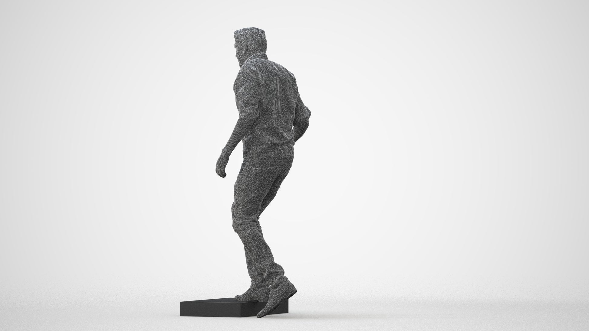 realistic 3D human man casual standing, archviz people FBX OBJ for Blender, square thumbnail