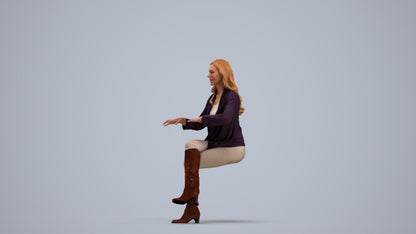 realistic 3D people woman business sitting, render-ready for V-Ray and Corona, FBX OBJ, standing pose render