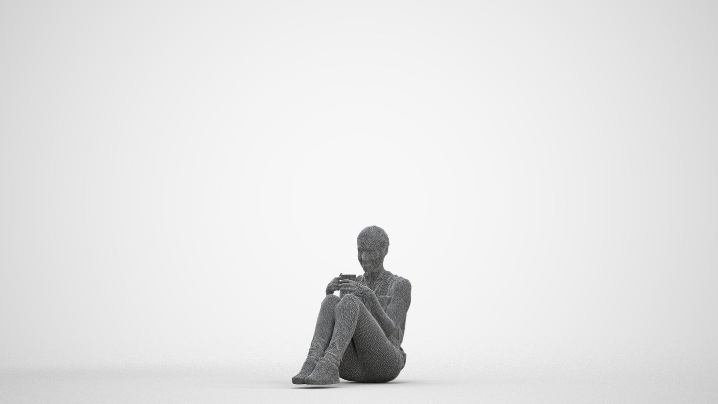 photogrammetry 3D woman casual business, realistic human model archviz FBX, three-quarter front view render