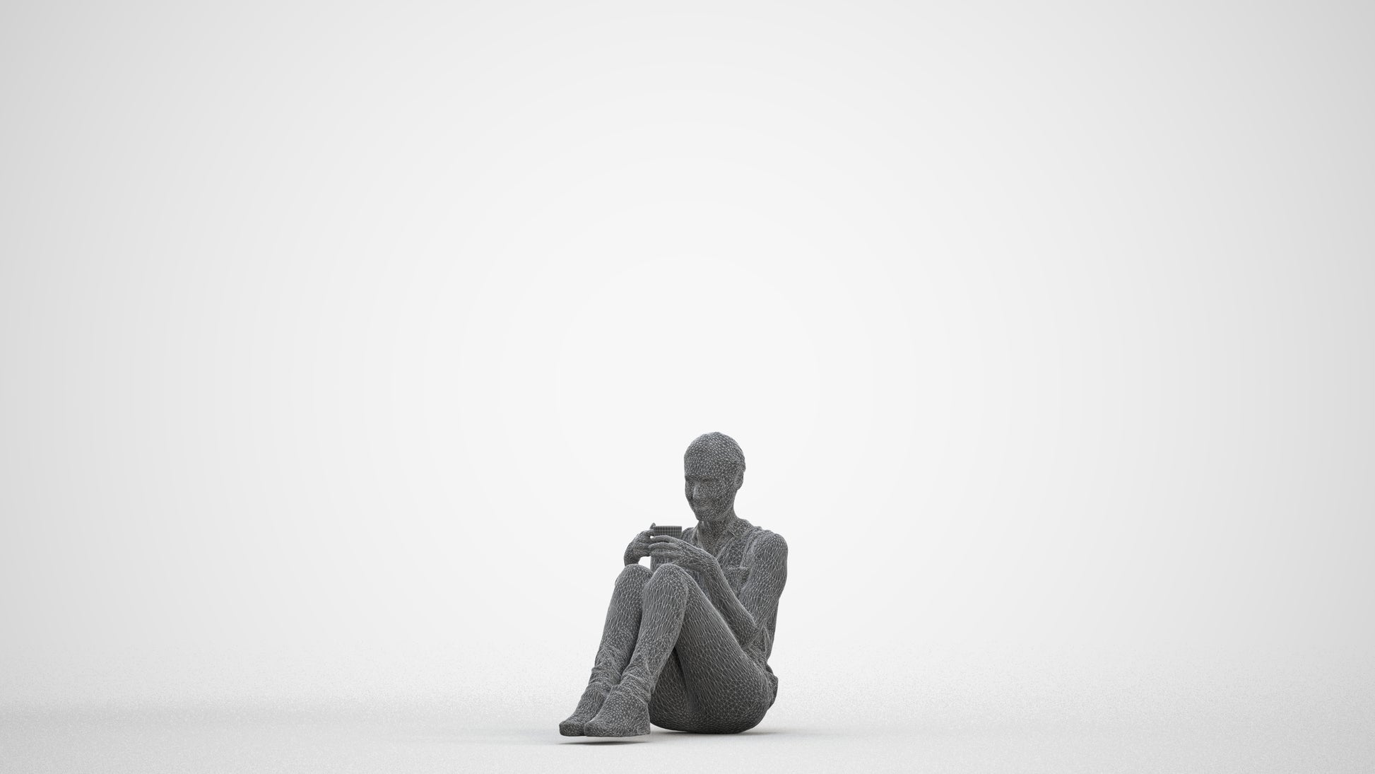 photogrammetry 3D woman casual business, realistic human model archviz FBX, three-quarter front view render