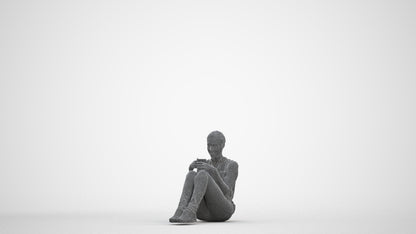 photogrammetry 3D woman casual business, realistic human model archviz FBX, three-quarter front view render