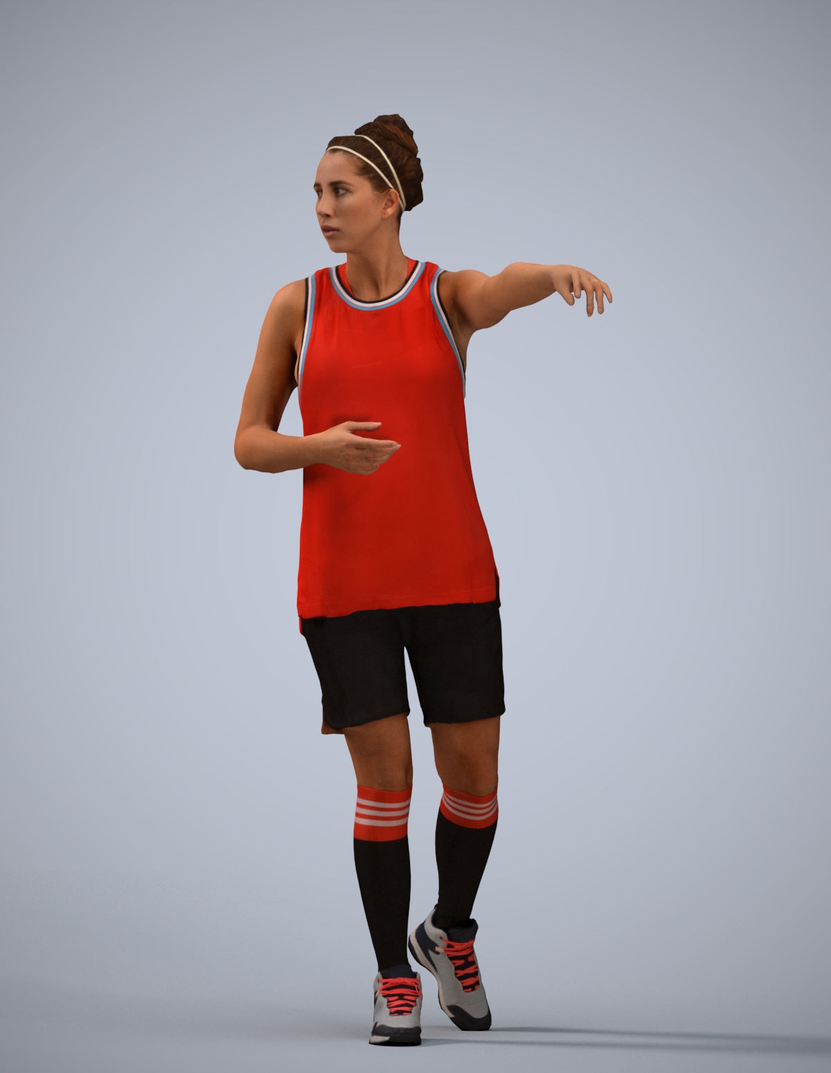 3D people model woman sport, scanned human for 3ds Max rendering
