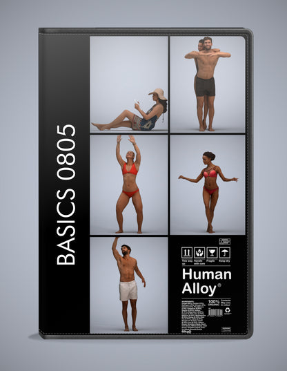 5 3D scanned people pool, photorealistic archviz pack for Enscape and SketchUp