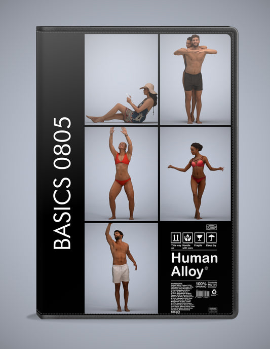 5 3D scanned people pool, photorealistic archviz pack for Enscape and SketchUp