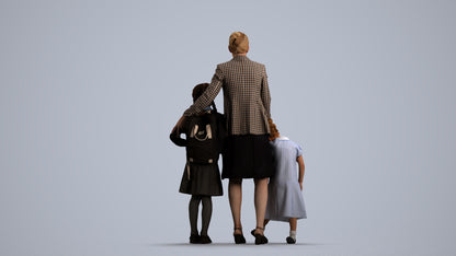 photogrammetry 3D girl kids, realistic human model archviz FBX, front view render