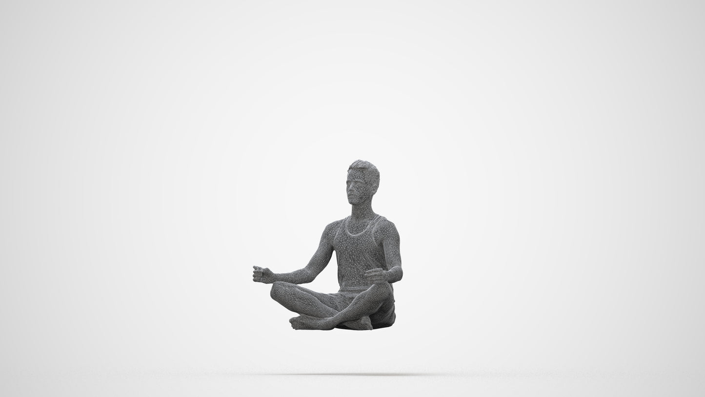 realistic 3D people man sport, render-ready for V-Ray and Corona, FBX OBJ, wireframe back view