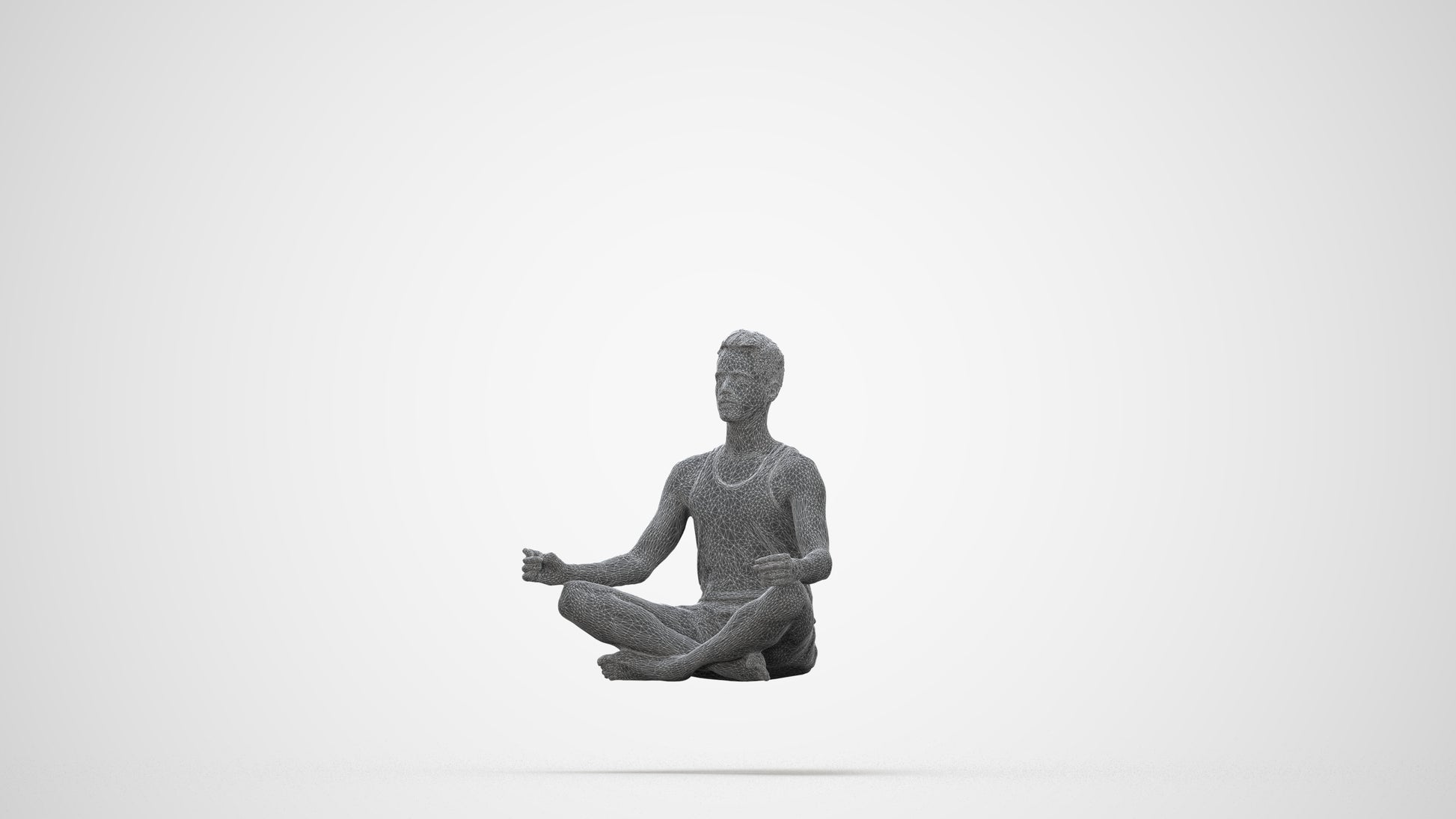 realistic 3D people man sport, render-ready for V-Ray and Corona, FBX OBJ, wireframe back view