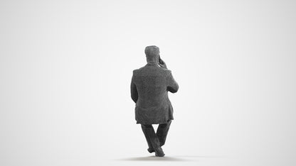 3D people model man business, scanned human for 3ds Max rendering, wireframe front view