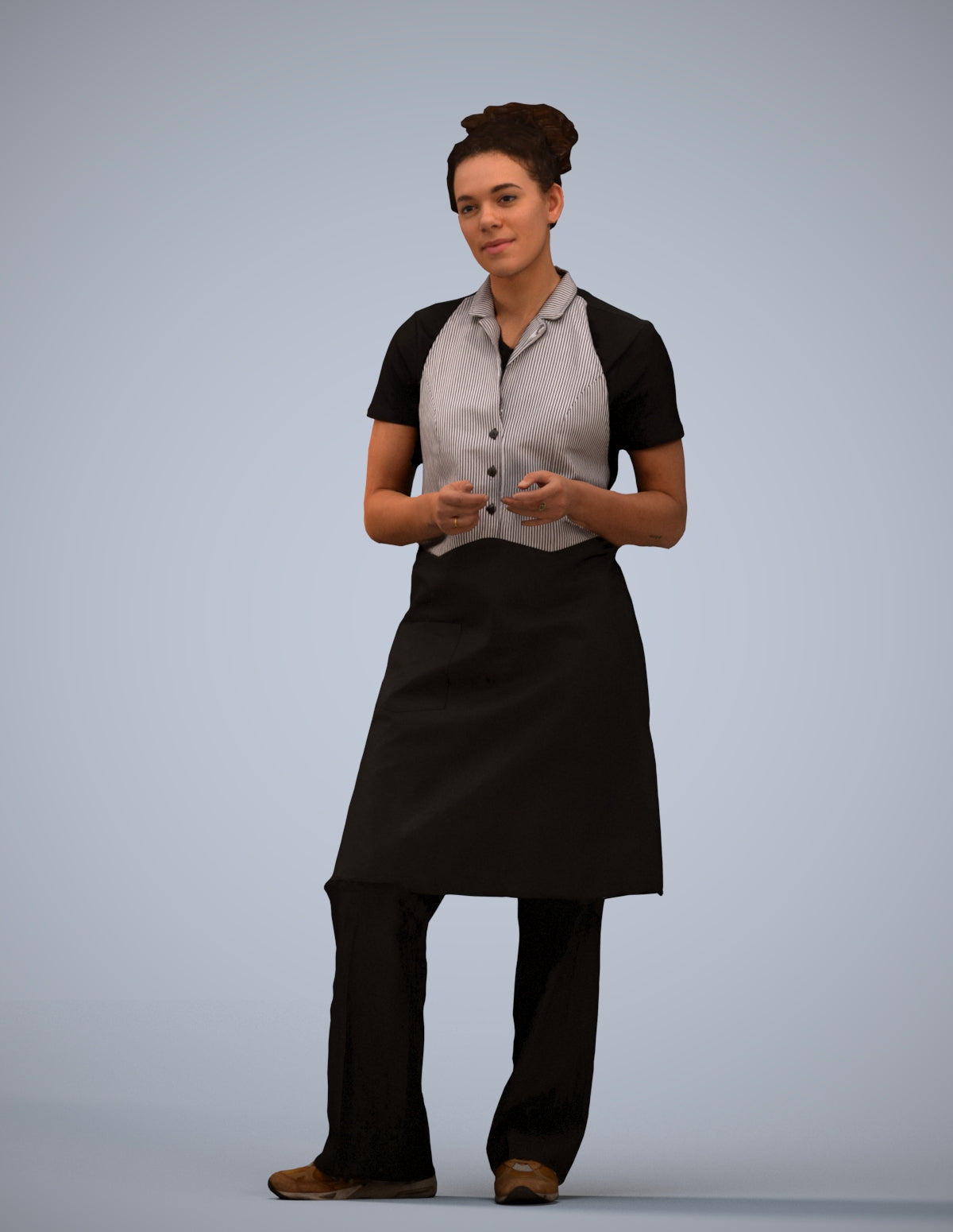 scanned 3D woman hospitality, photogrammetry people for Enscape and V-Ray
