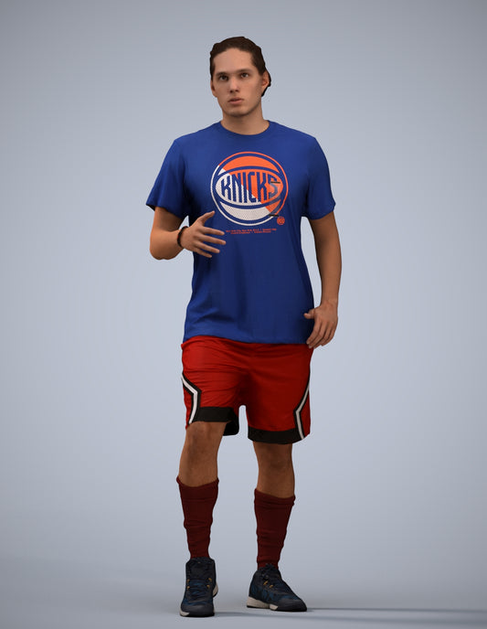 realistic 3D human man sport, archviz people FBX OBJ for Blender
