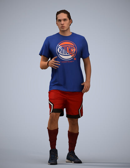 realistic 3D human man sport, archviz people FBX OBJ for Blender