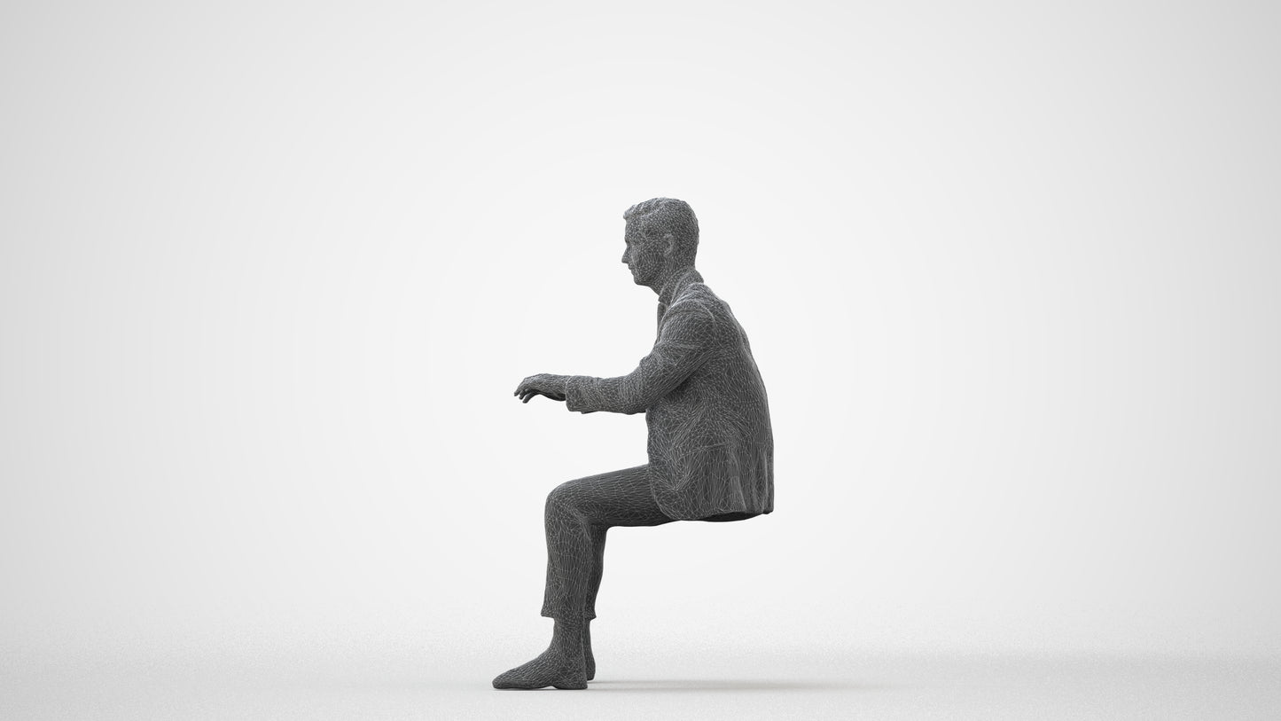 3D scanned man business, photorealistic archviz people for Enscape and SketchUp, square thumbnail