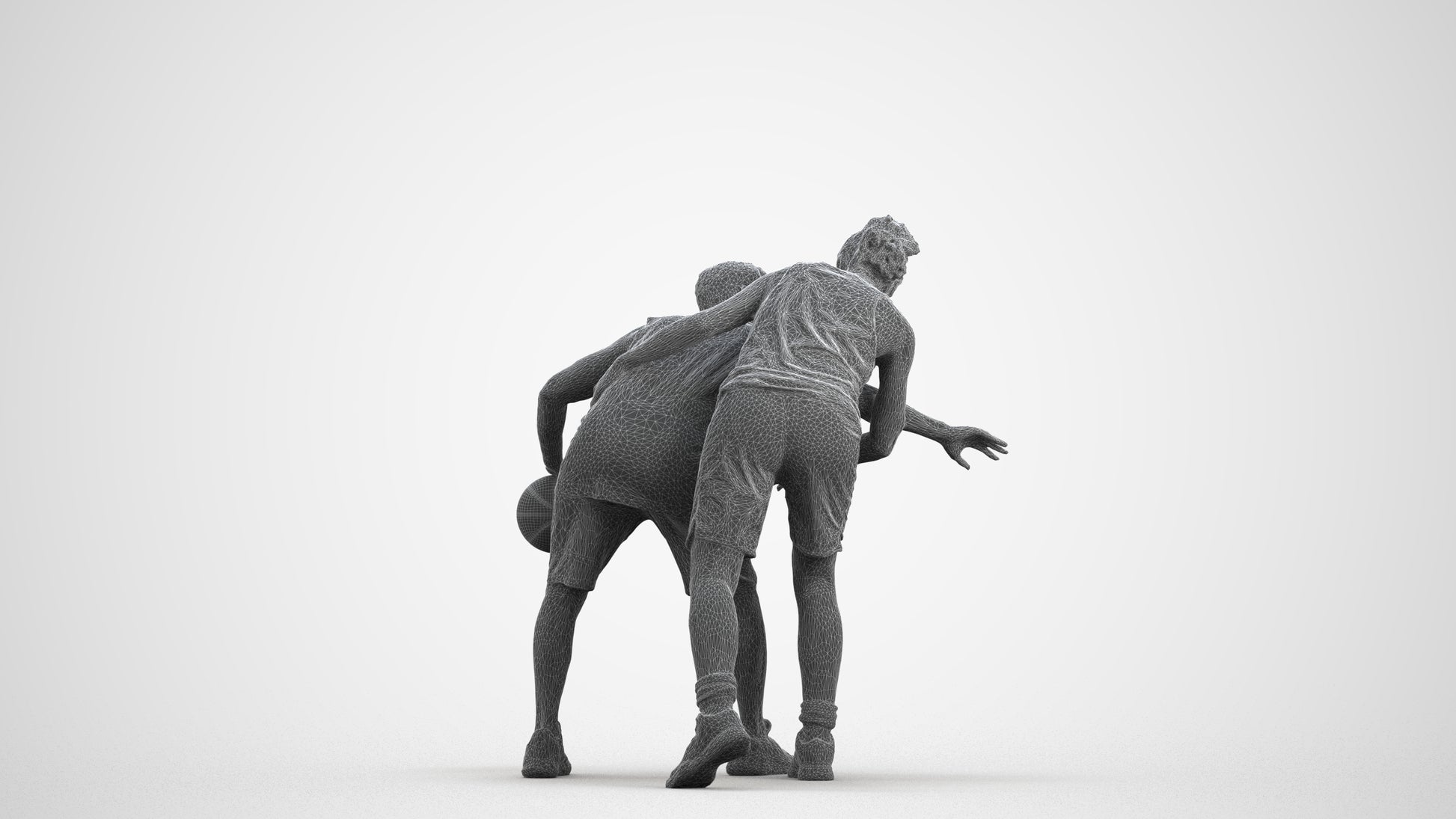 realistic 3D people woman sport, render-ready for V-Ray and Corona, FBX OBJ, wireframe front view
