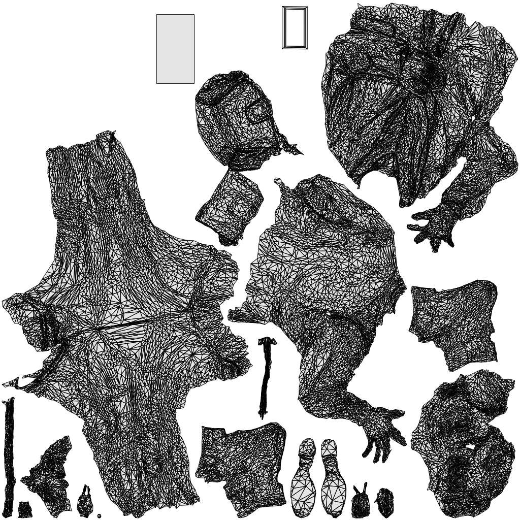scanned 3D woman business, photogrammetry people for Enscape and V-Ray, wireframe top-down view