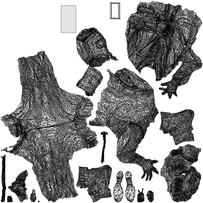 scanned 3D woman business, photogrammetry people for Enscape and V-Ray, wireframe top-down view