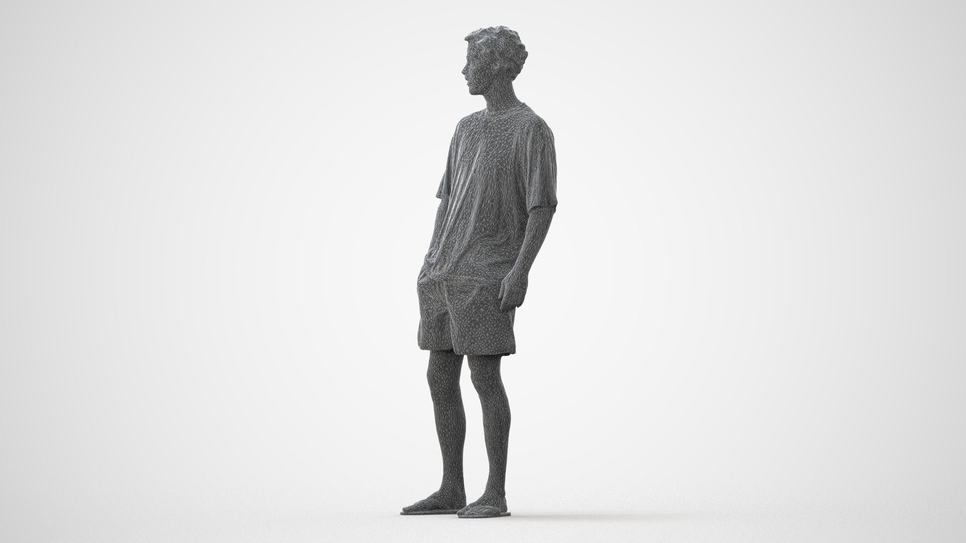 3D scanned man standing casual, photorealistic archviz people for Enscape and SketchUp, square thumbnail