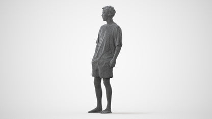 3D scanned man standing casual, photorealistic archviz people for Enscape and SketchUp, square thumbnail