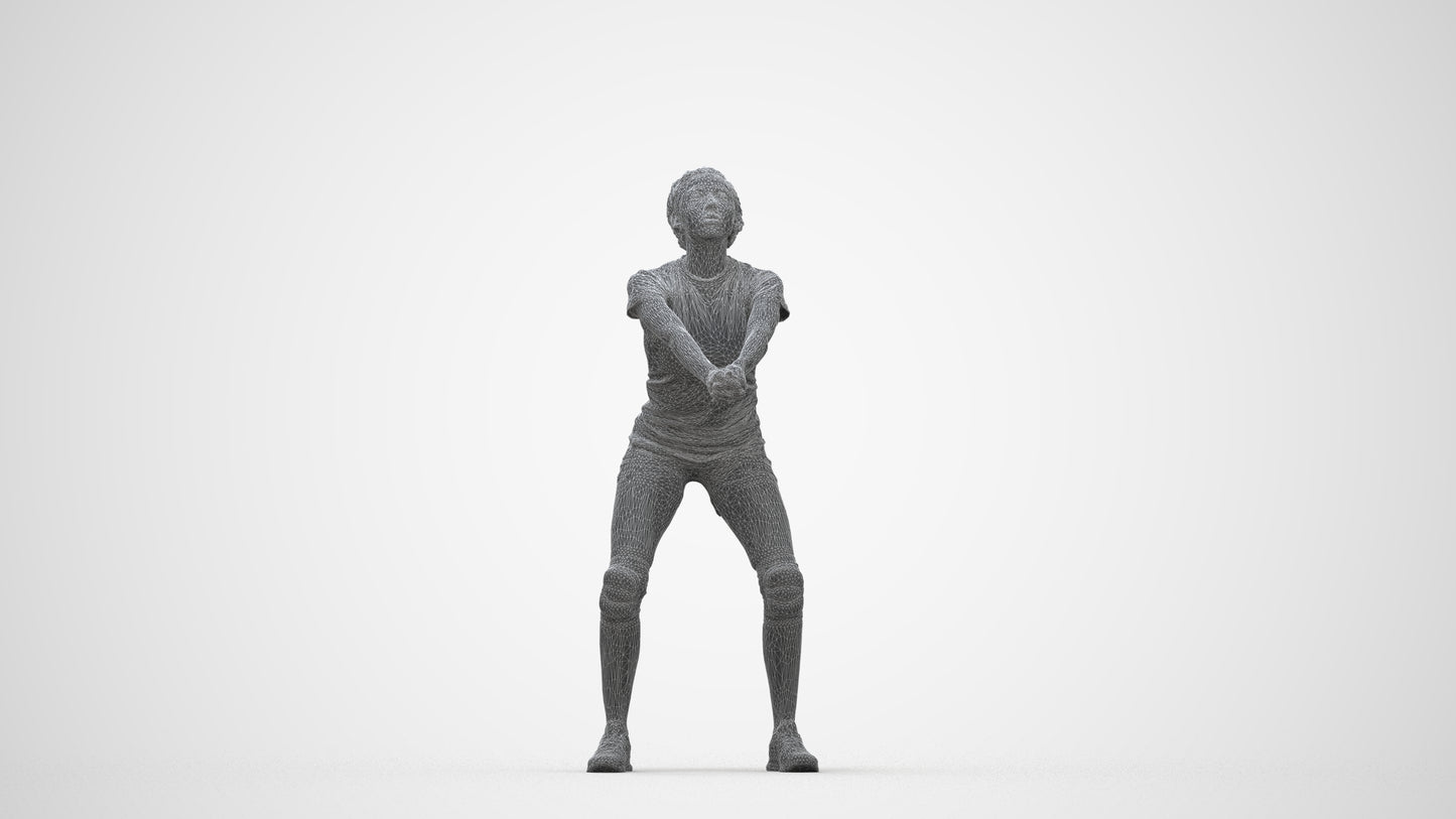scanned 3D woman sport, photogrammetry people for Enscape and V-Ray, wireframe back view