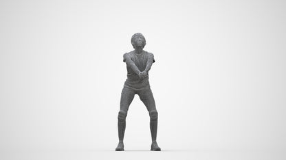 scanned 3D woman sport, photogrammetry people for Enscape and V-Ray, wireframe back view