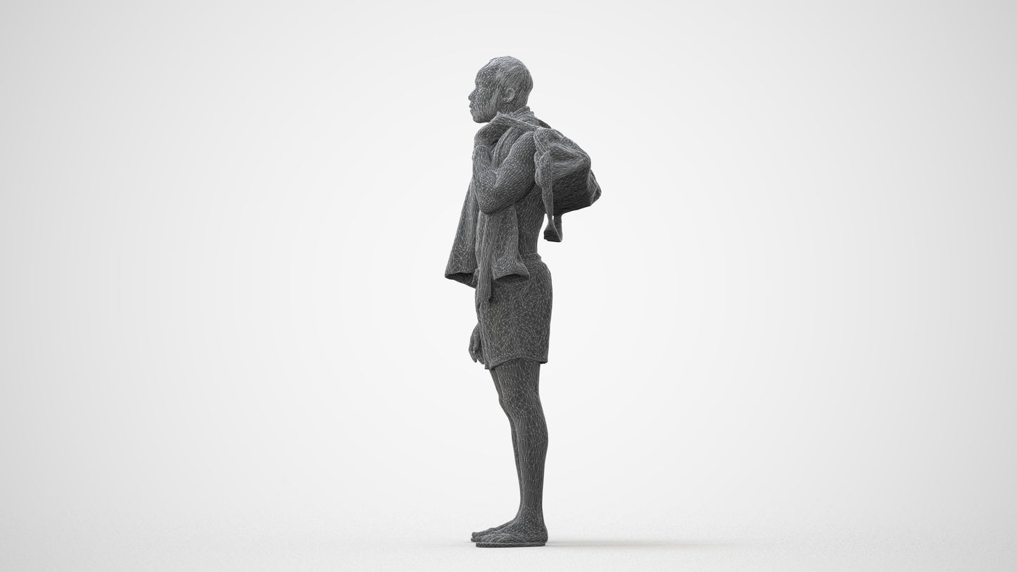 realistic 3D human man sport, archviz people FBX OBJ for Blender, square thumbnail