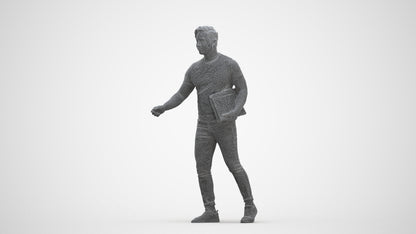realistic 3D people man casual door, render-ready for V-Ray and Corona, FBX OBJ, three-quarter front view render