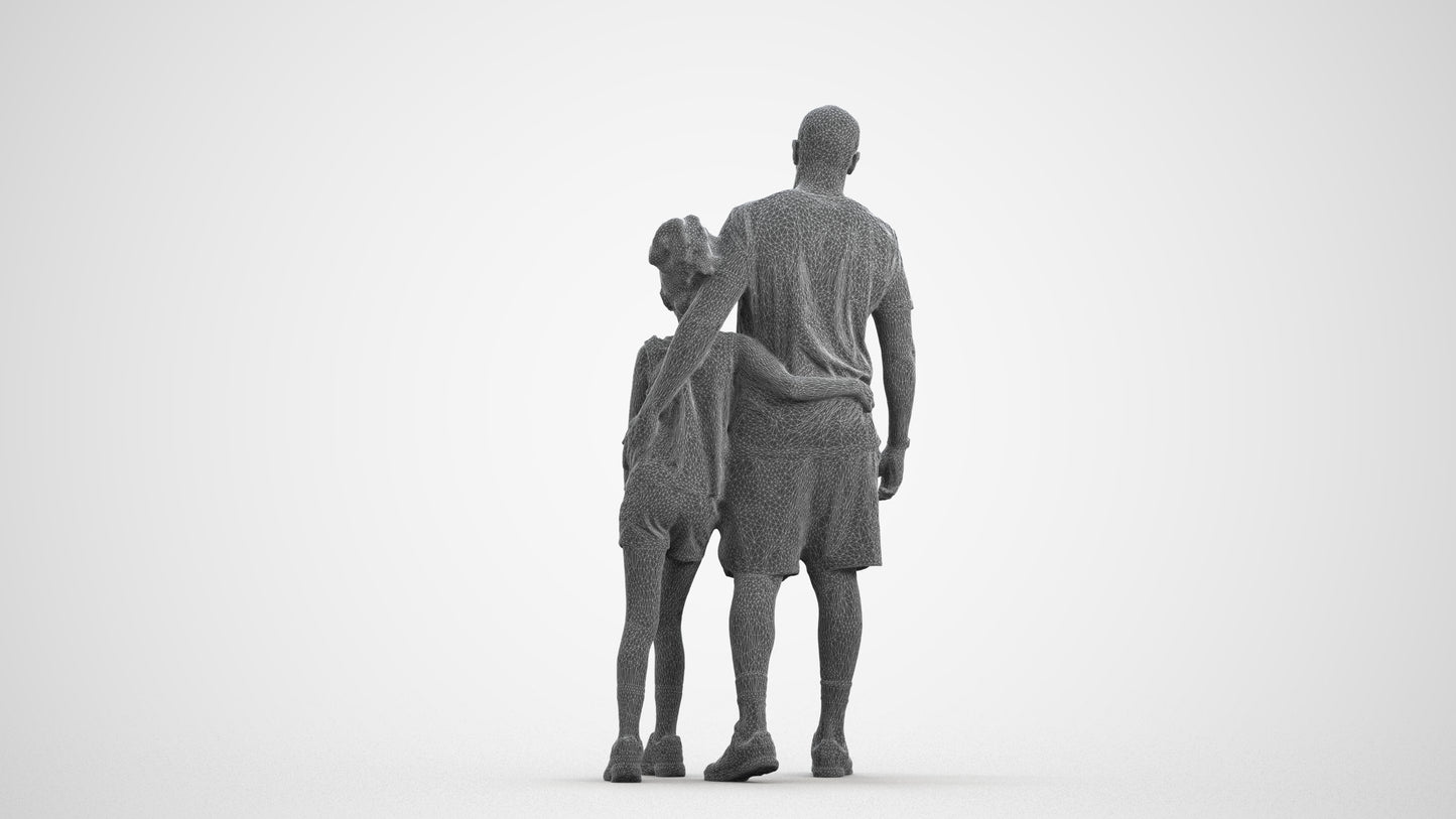 realistic 3D people girl sport kids, render-ready for V-Ray and Corona, FBX OBJ, wireframe front view