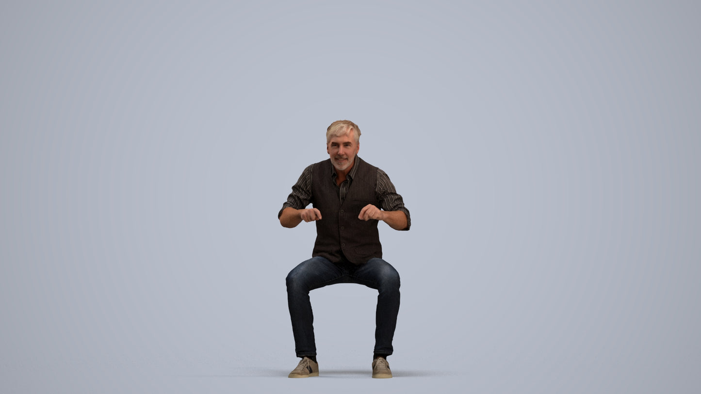 photogrammetry 3D man casual business, realistic human model archviz FBX, standing pose render