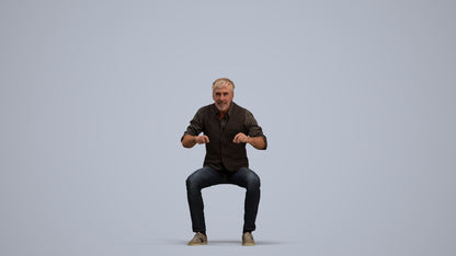 photogrammetry 3D man casual business, realistic human model archviz FBX, standing pose render
