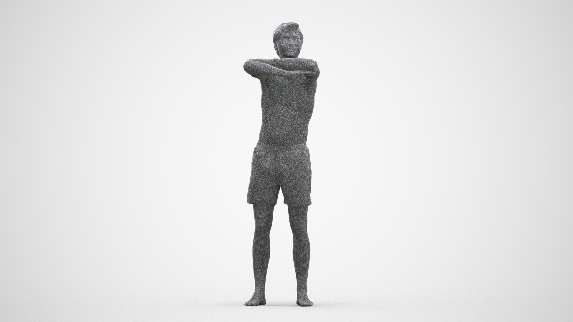 realistic 3D man pool, scanned archviz people for Blender and 3ds Max, three-quarter front view render