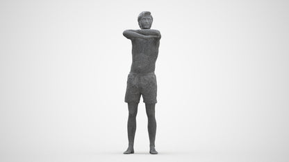 realistic 3D man pool, scanned archviz people for Blender and 3ds Max, three-quarter front view render