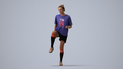 realistic 3D woman sport, scanned archviz people for Blender and 3ds Max, three-quarter view render