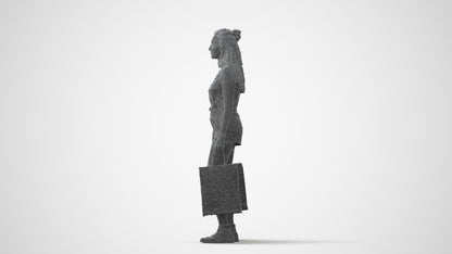 photogrammetry 3D woman casual shopping, realistic human model archviz FBX, square thumbnail