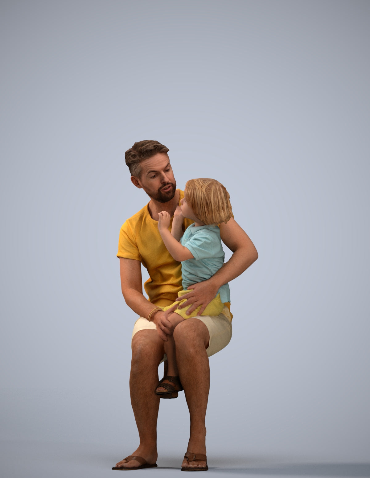 scanned 3D boy casual kids, photogrammetry people for Enscape and V-Ray
