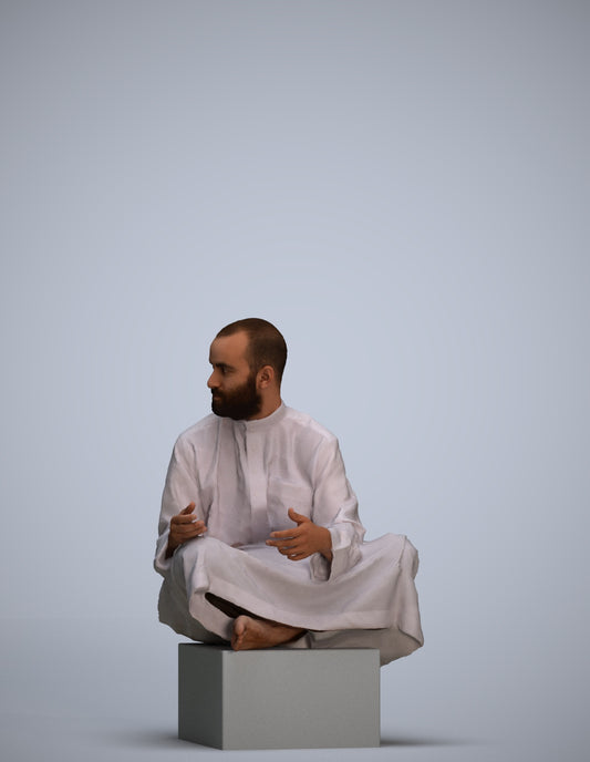 realistic 3D man casual sitting, scanned archviz people for Blender and 3ds Max