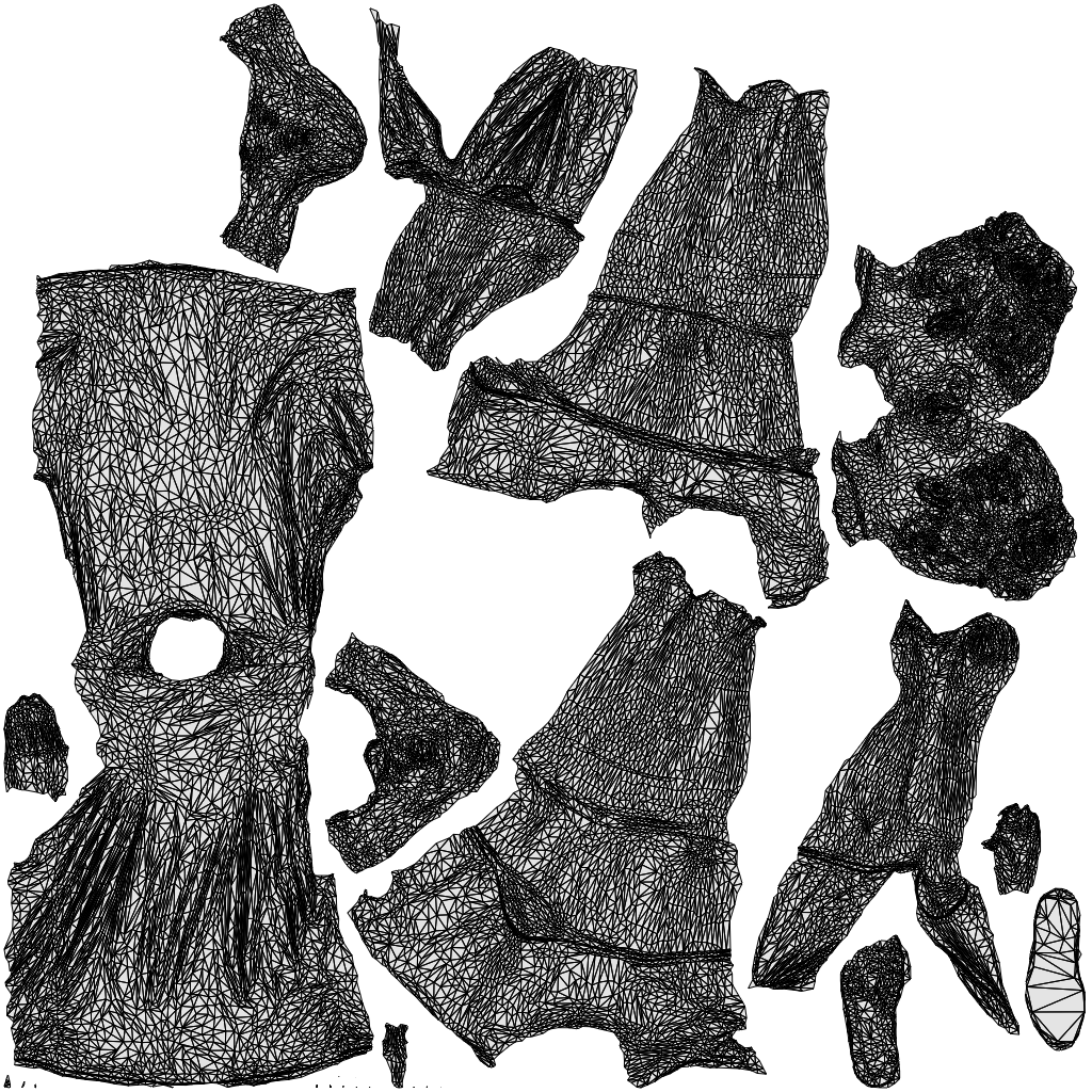 scanned 3D woman sport, photogrammetry people for Enscape and V-Ray, wireframe top-down view