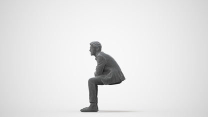 3D human model man business, photogrammetry scanned person for archviz, square thumbnail