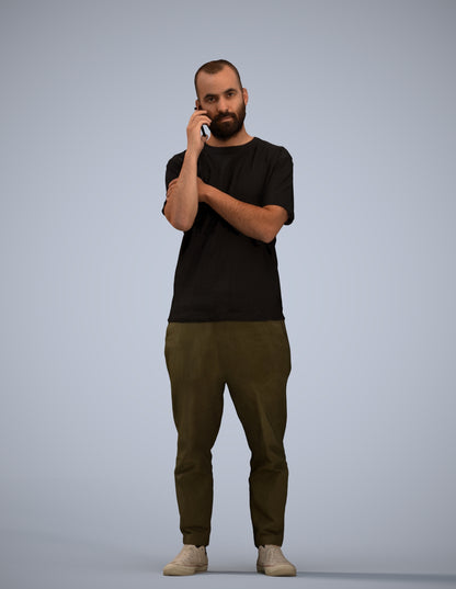 realistic 3D people man casual standing, render-ready for V-Ray and Corona, FBX OBJ