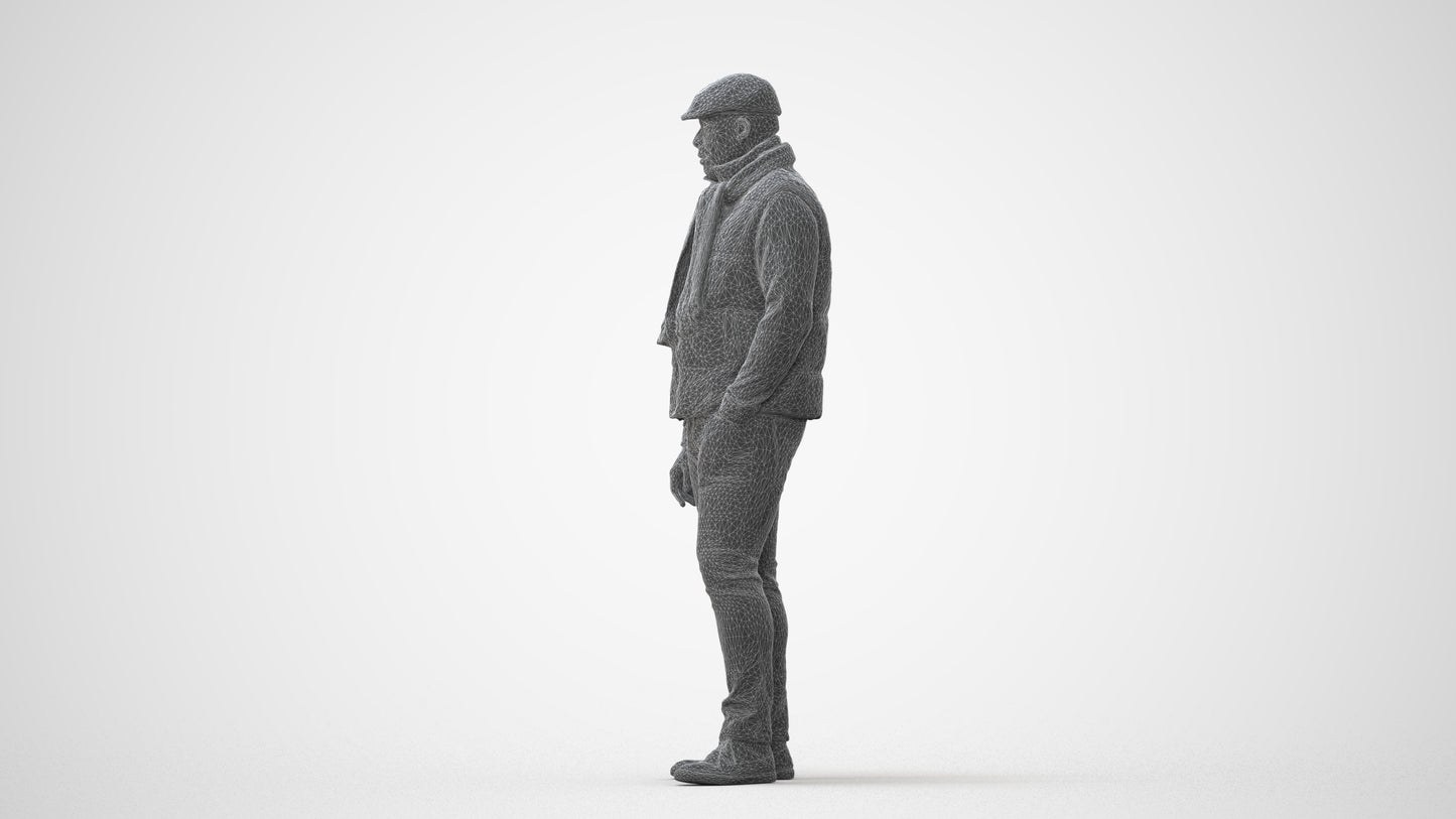3D scanned man standing casual, photorealistic archviz people for Enscape and SketchUp, square thumbnail