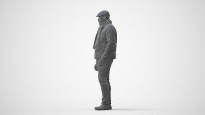 3D scanned man standing casual, photorealistic archviz people for Enscape and SketchUp, square thumbnail