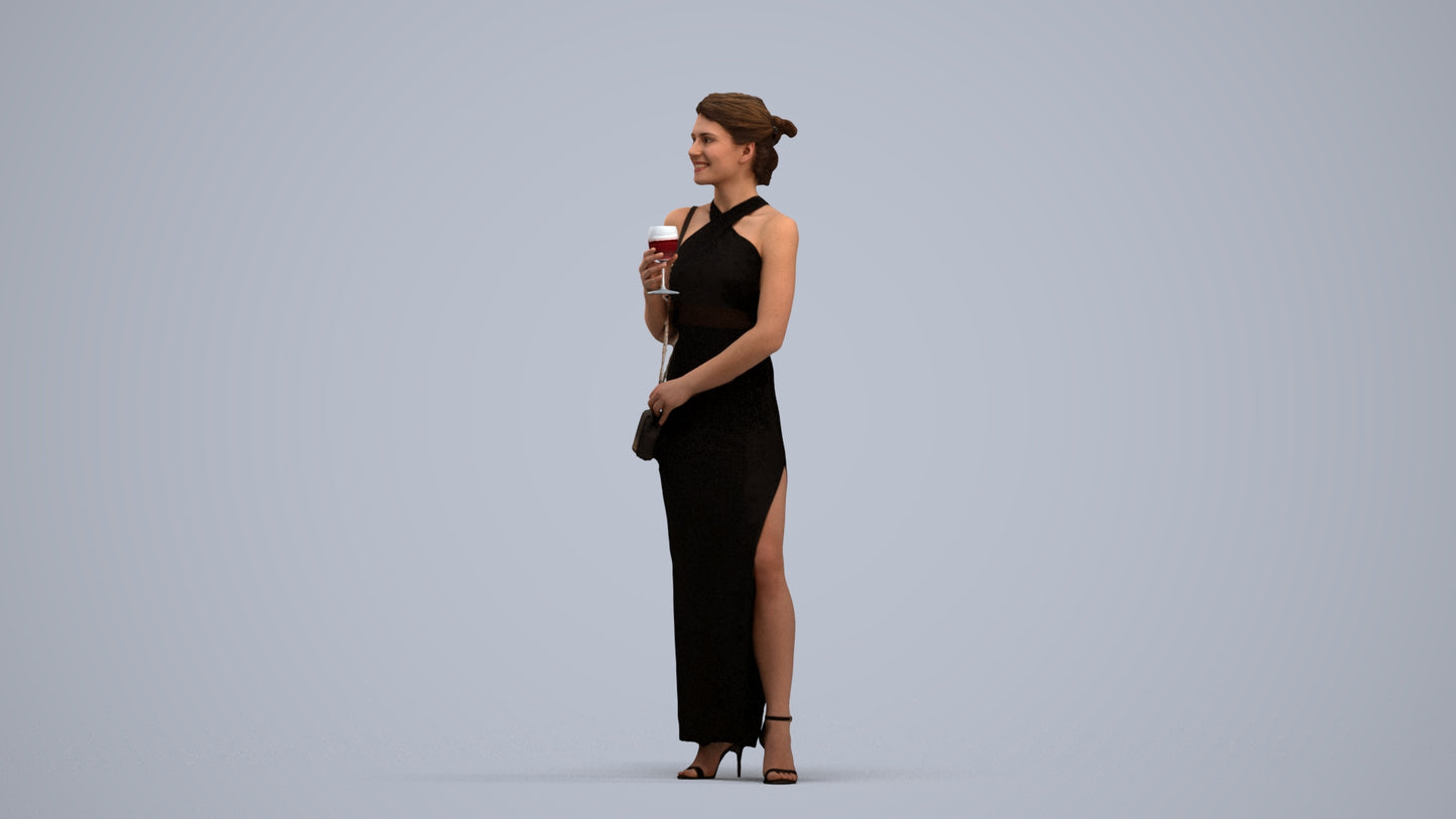 photogrammetry 3D woman formal formalaffairs, realistic human model archviz FBX, standing pose render