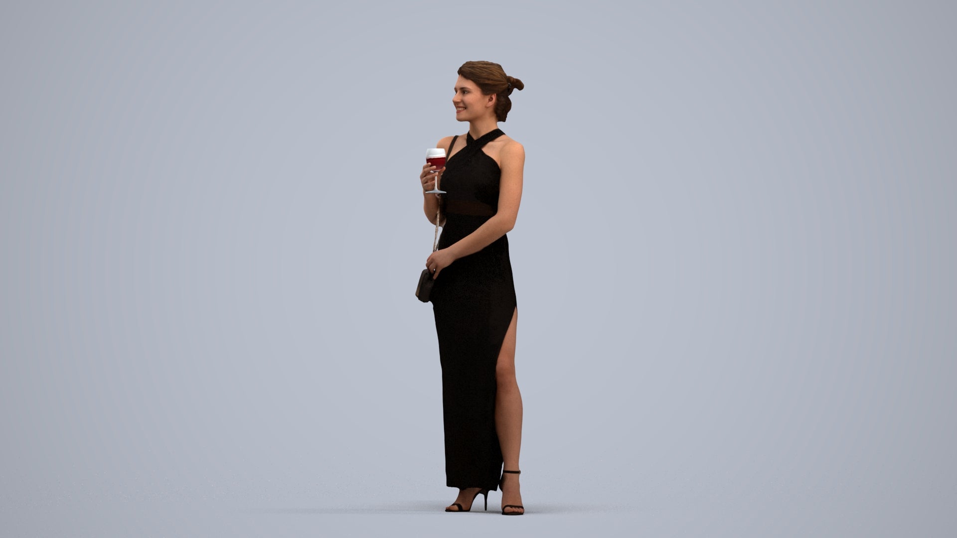 photogrammetry 3D woman formal formalaffairs, realistic human model archviz FBX, standing pose render