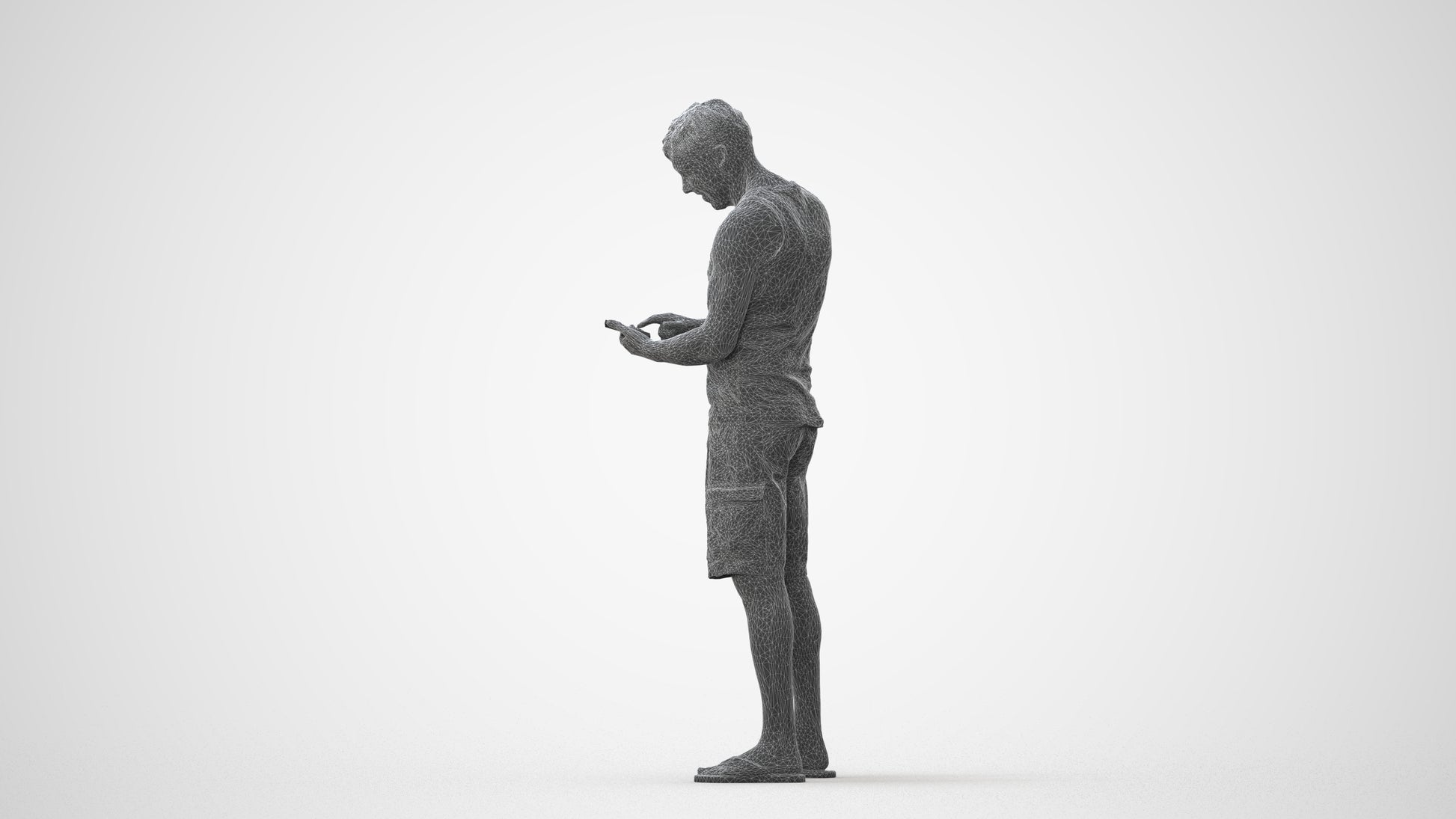 photogrammetry 3D man casual standing, realistic human model archviz FBX, square thumbnail