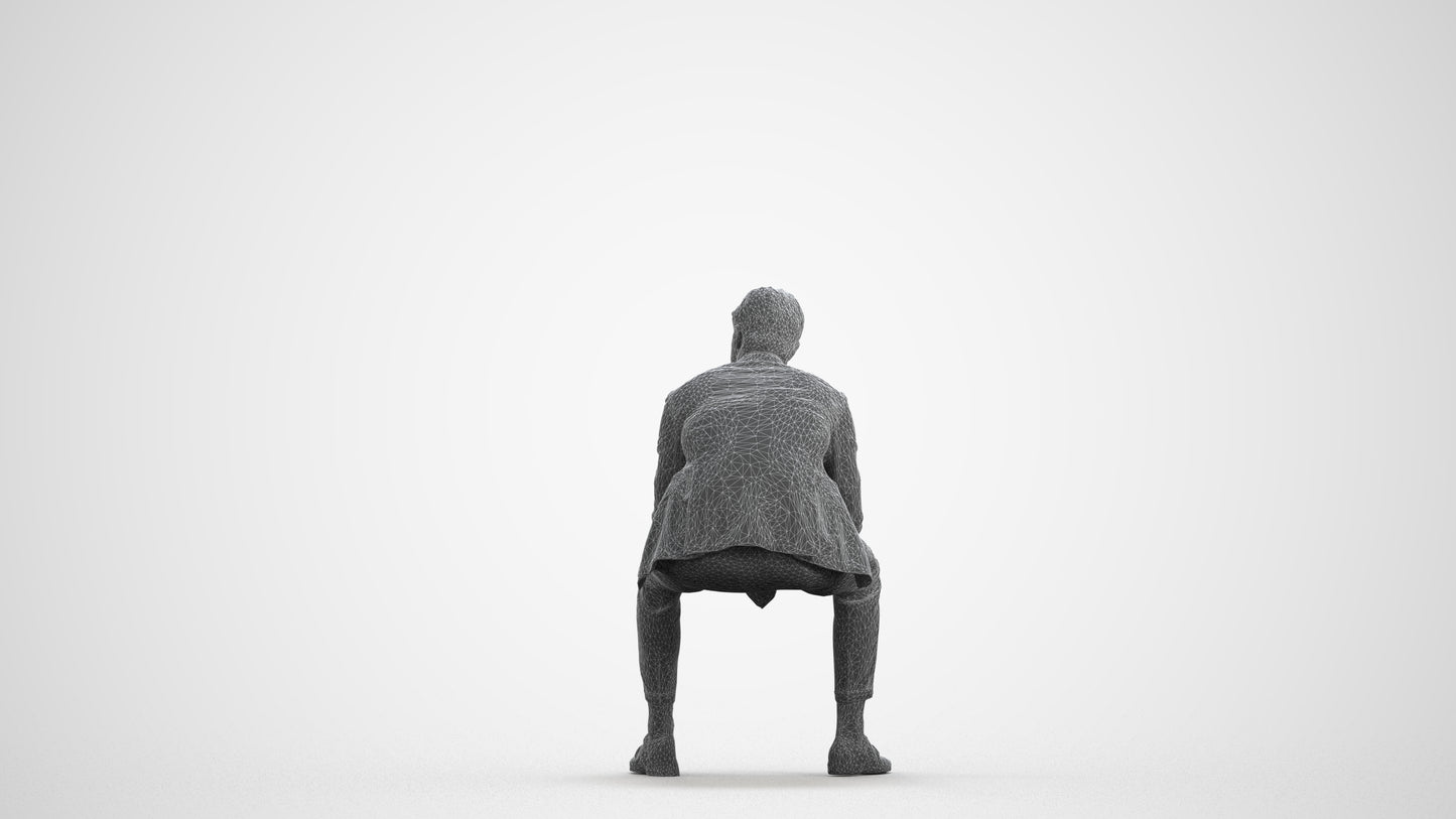 realistic 3D people man business, render-ready for V-Ray and Corona, FBX OBJ, wireframe front view