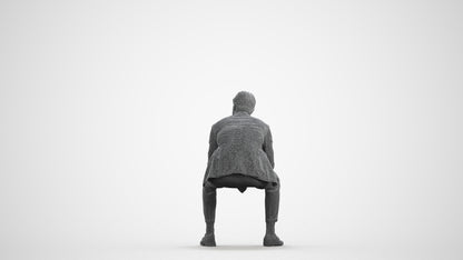 realistic 3D people man business, render-ready for V-Ray and Corona, FBX OBJ, wireframe front view
