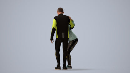 photogrammetry 3D senior woman sport, realistic human model archviz FBX, three-quarter view render