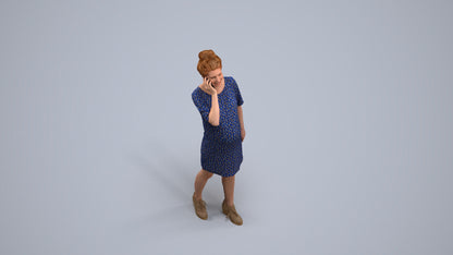scanned 3D woman casual standing, photogrammetry people for Enscape and V-Ray, back view render